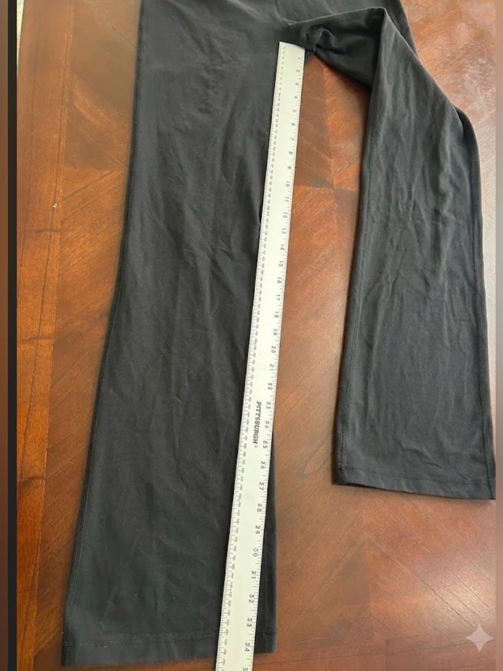 lululemon athletica Black Leggings with Light blue Fold-Over Waist size 8